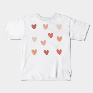 Cream, Pink, Red Jumbo Hearts Kids T-Shirt